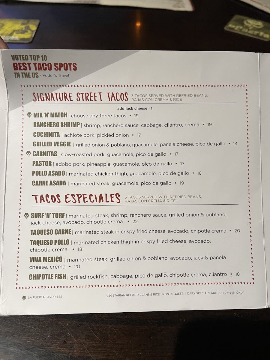 La Puerta Menu - Image 3