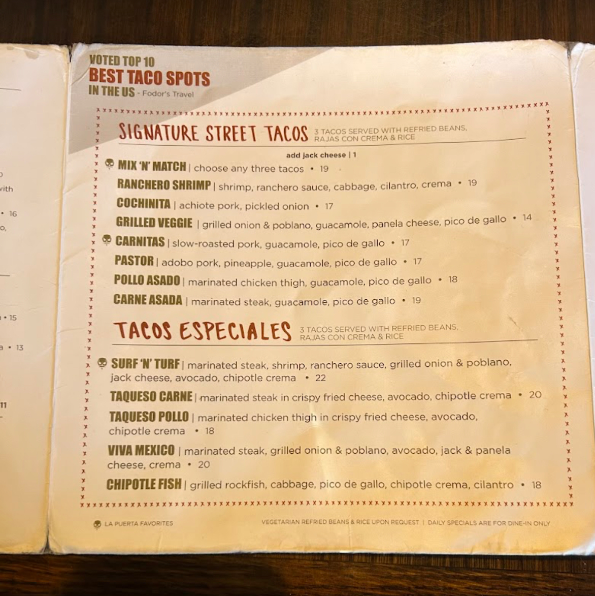 La Puerta Menu - Image 5